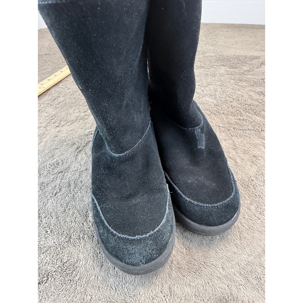 Bass Womens Black Suede Pull On Mid Calf Winter Boots Size 7